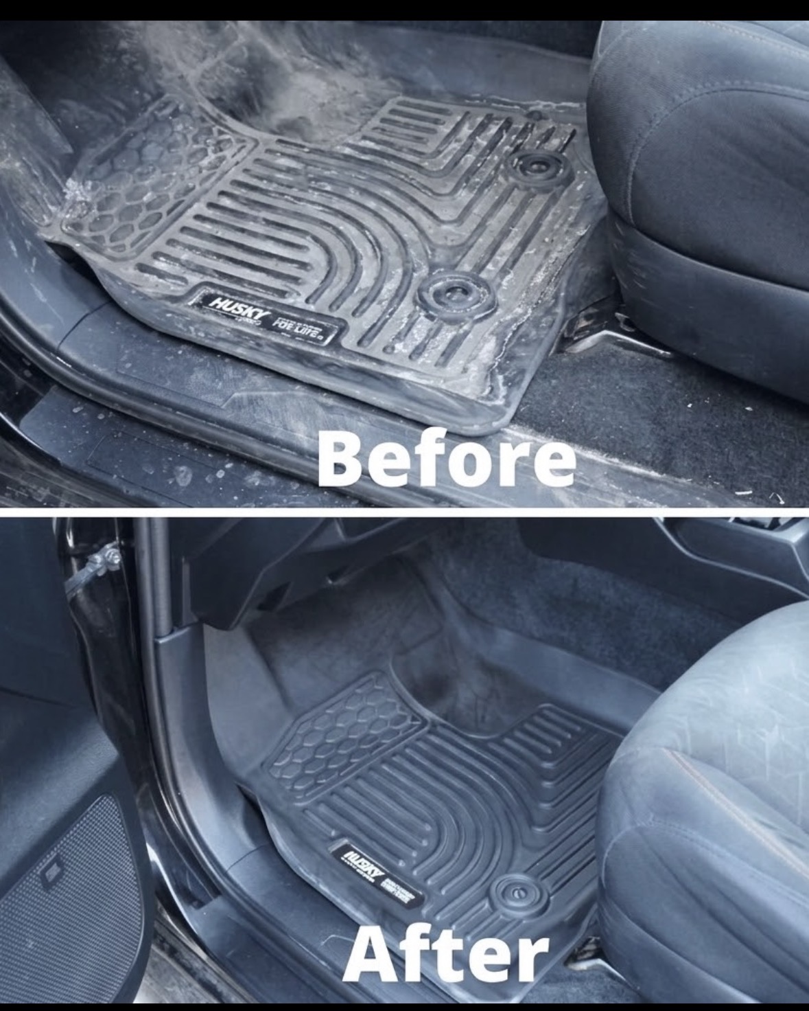 Filthy floor mat transformed by L.C Auto Detailing